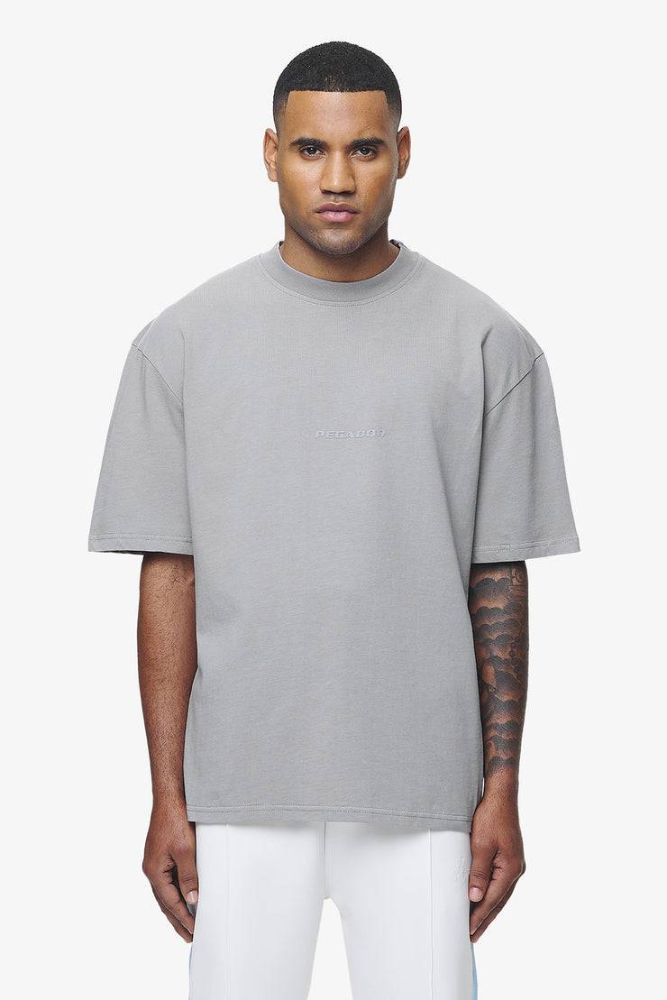 Pegador Colne Logo Oversized Tee Vintage Washed Dusk Grey Gum Riesige Rabatte