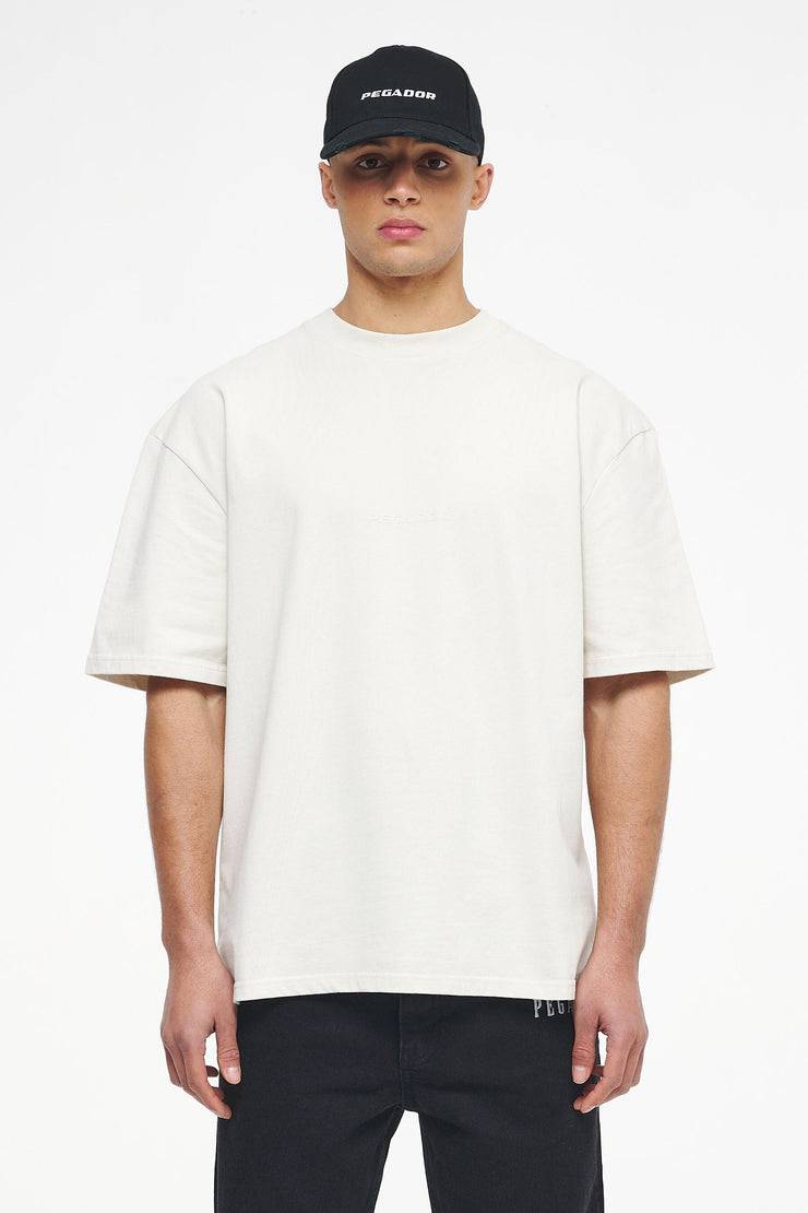 Pegador Colne Logo Oversized Tee Vintage Washed Angels Cream Gum 50% Rabatt mit kostenlosem Versand