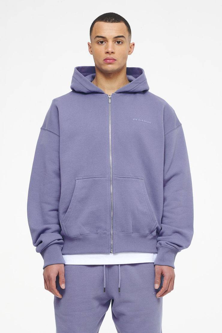 Pegador Logo Oversized Sweat Jacket Vintage Washed Magic Violet Gum Kostenloser Versand international