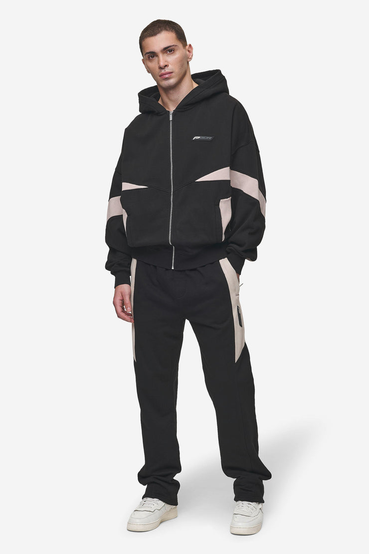 Pegador Aderno Wide Sweat Pants Washed Black Light Beige Schlussverkauf