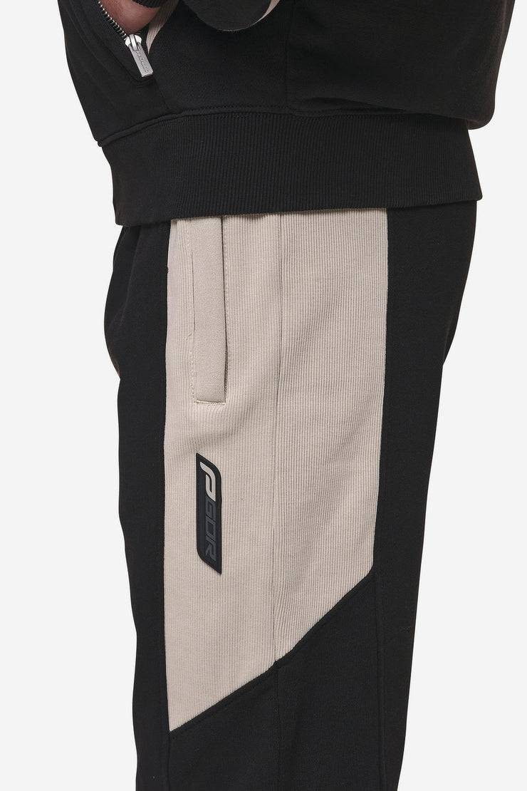 Pegador Aderno Wide Sweat Pants Washed Black Light Beige Schlussverkauf