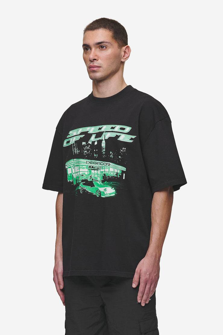 Pegador Conner Oversized Tee Washed Black Rabatt