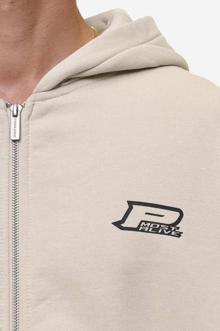 Pegador Fox Oversized Sweat Jacket Washed Light Beige Preisnachlass