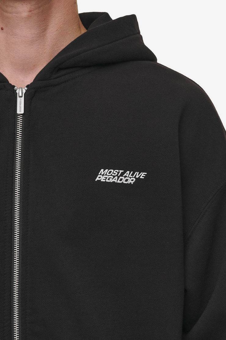 Pegador Clayton Oversized Sweat Jacket Washed Black Valentinstagsangebot