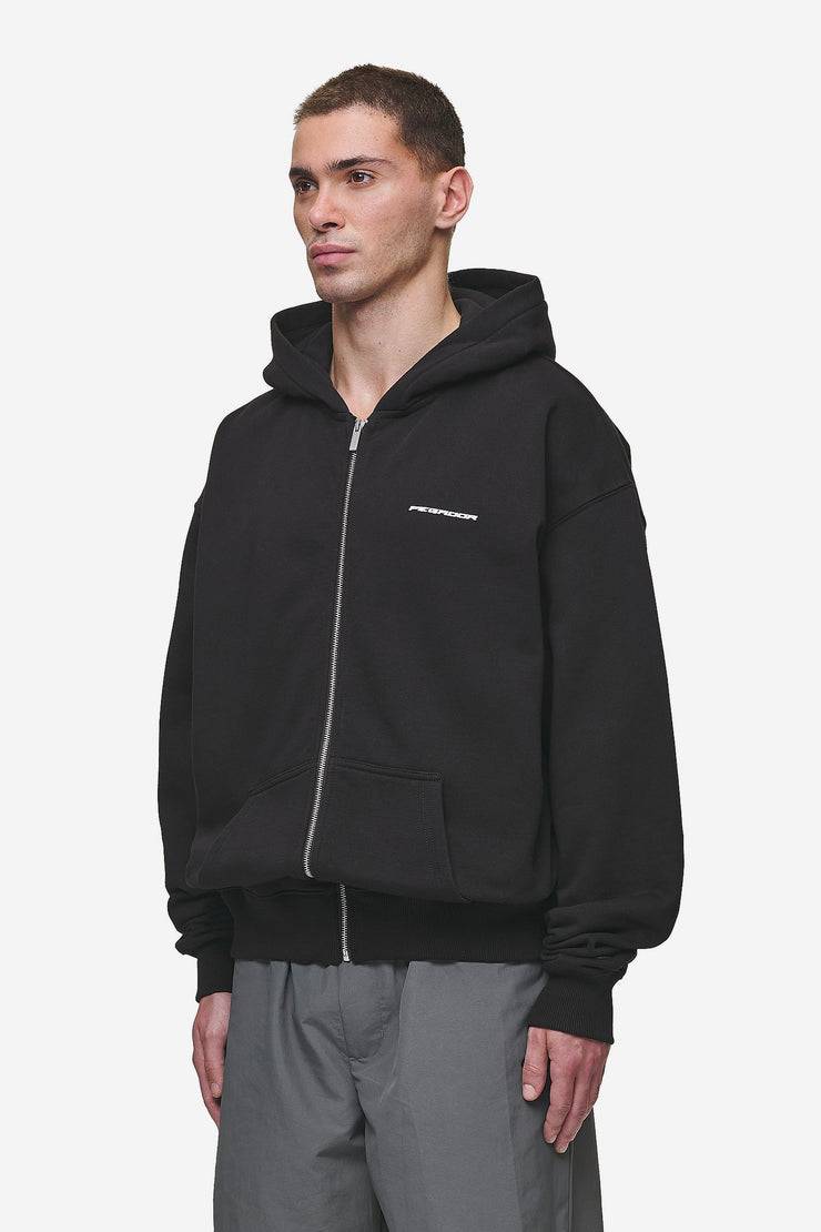 Pegador Charles Oversized Sweat Jacket Washed Black Heißer Verkauf