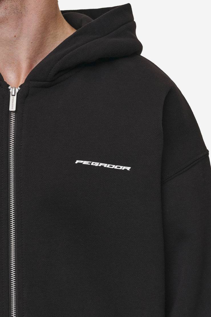 Pegador Charles Oversized Sweat Jacket Washed Black Heißer Verkauf