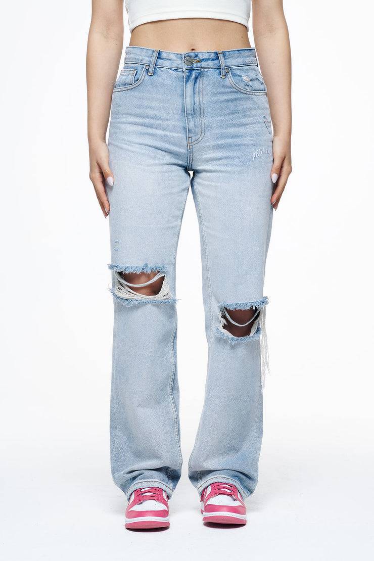 Pegador Soliera Distressed Wide Jeans Light Blue Bestseller