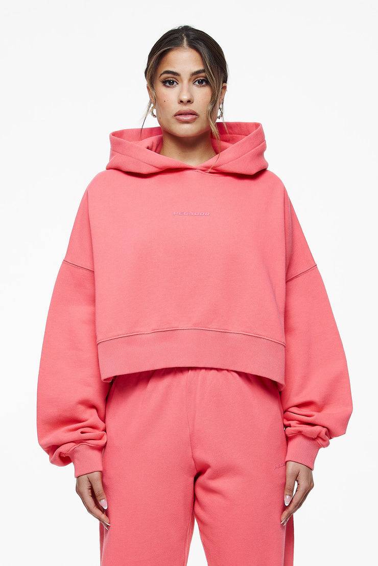Pegador Salita Oversized Cropped Hoodie Vintage Washed Strawberry Gum Sonderangebote