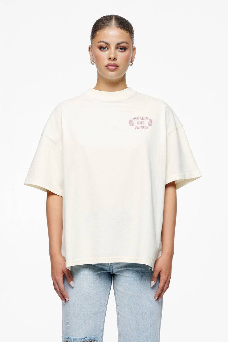 Pegador Roma Heavy Oversized Tee Vintage Washed Unbleached Begrenzte Freigabe
