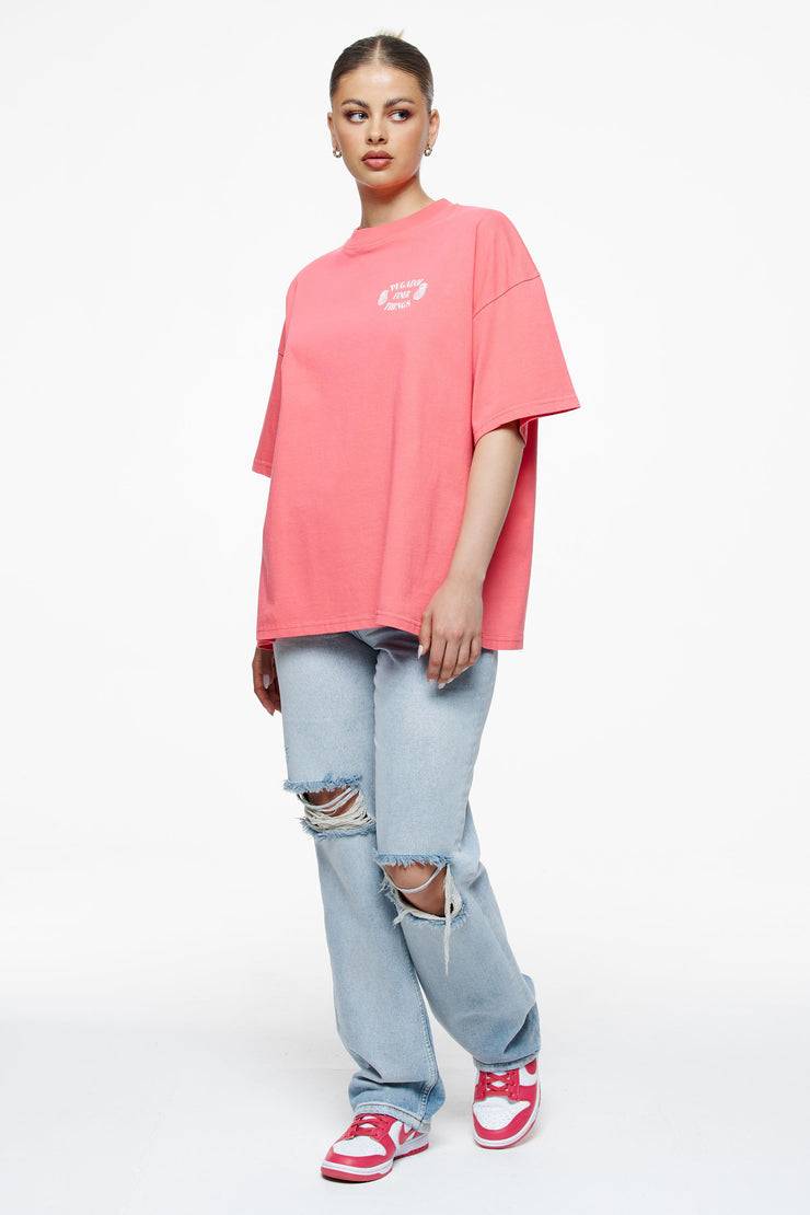 Pegador Roma Heavy Oversized Tee Vintage Washed Strawberry Letzte 3 Tage