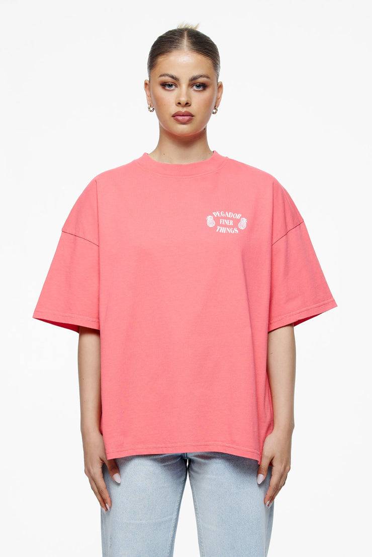Pegador Roma Heavy Oversized Tee Vintage Washed Strawberry Letzte 3 Tage