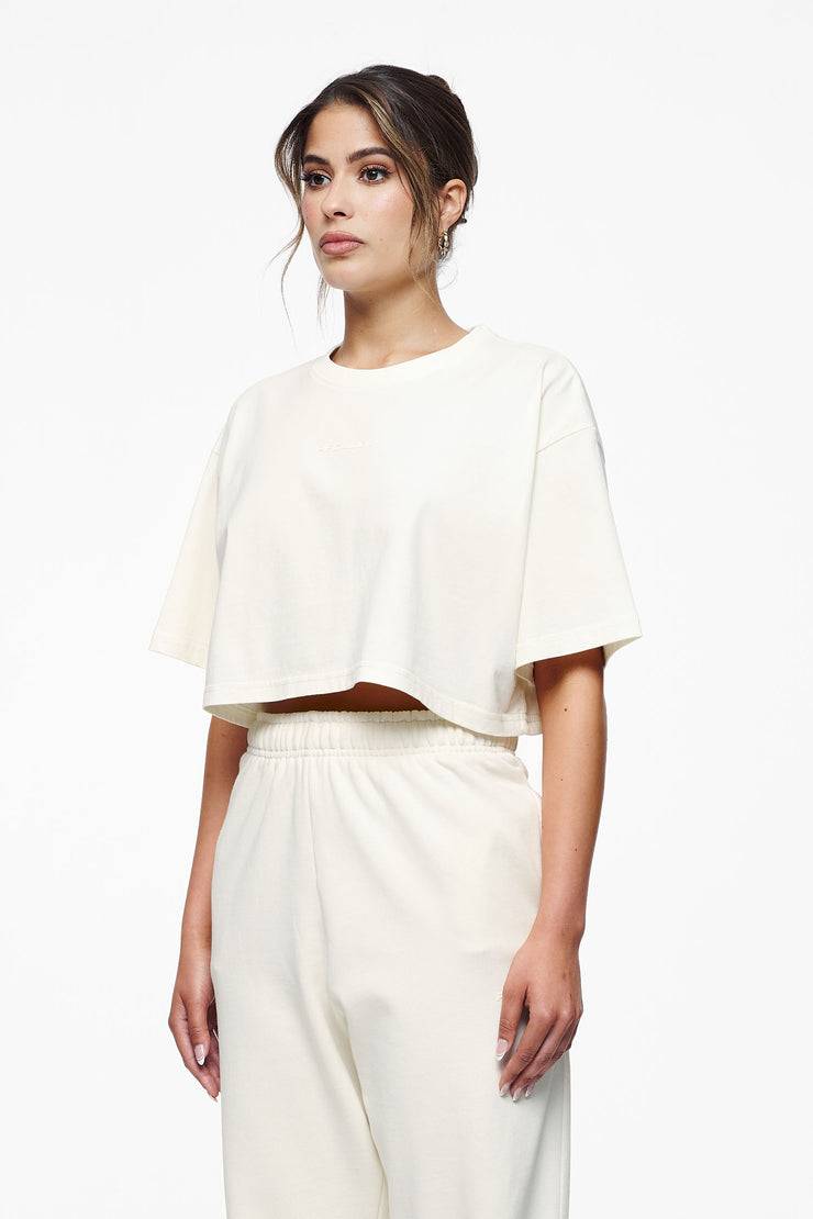 Pegador Layla Oversized Cropped Tee Vintage Washed Unbleached Gum Zeitbegrenzte Promotion