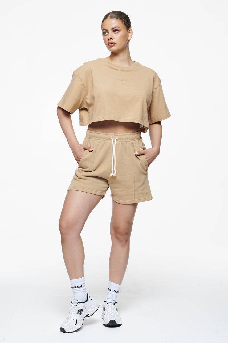 Pegador Layla Oversized Cropped Tee Vintage Washed Espresso Gum Bis zu 65% Rabatt