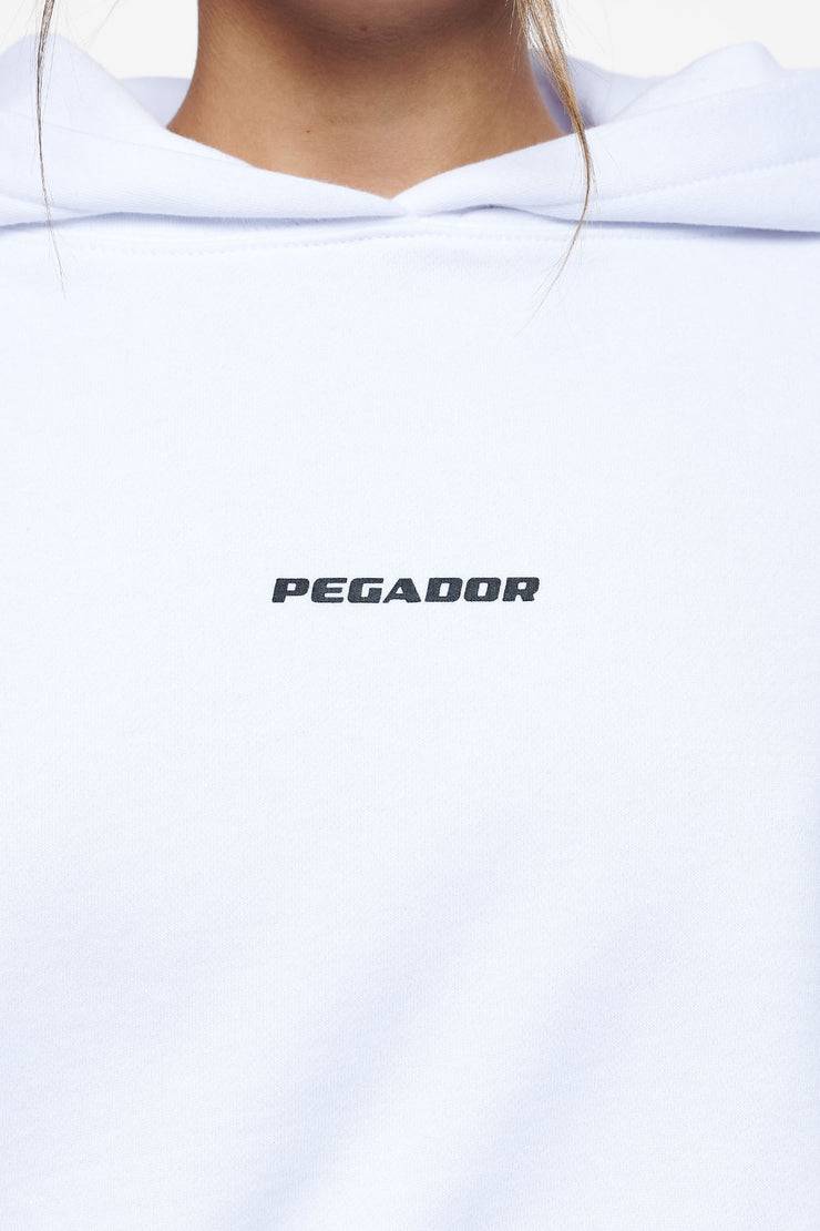Pegador Culla Logo Oversized Cropped Hoodie White Sonderangebot der Fabrik