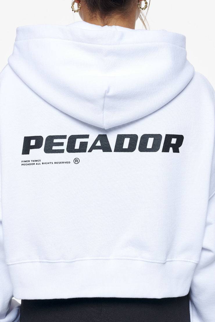 Pegador Culla Logo Oversized Cropped Hoodie White Sonderangebot der Fabrik