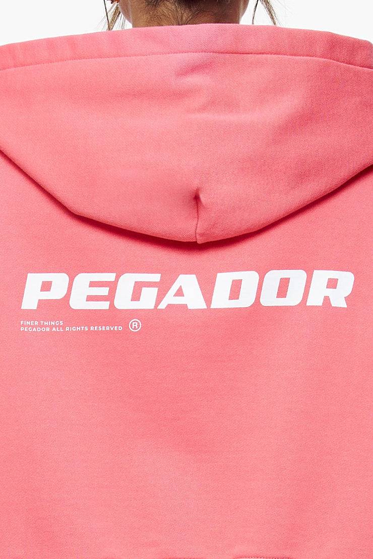 Pegador Culla Logo Oversized Cropped Hoodie Vintage Washed Strawberry Vierteljährliche Förderung
