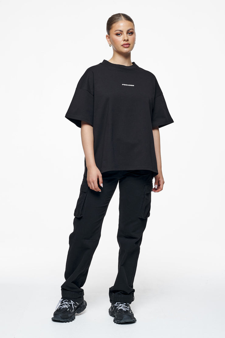 Pegador Culla Logo Heavy Oversized Tee Black Nur noch ein Tag übrig