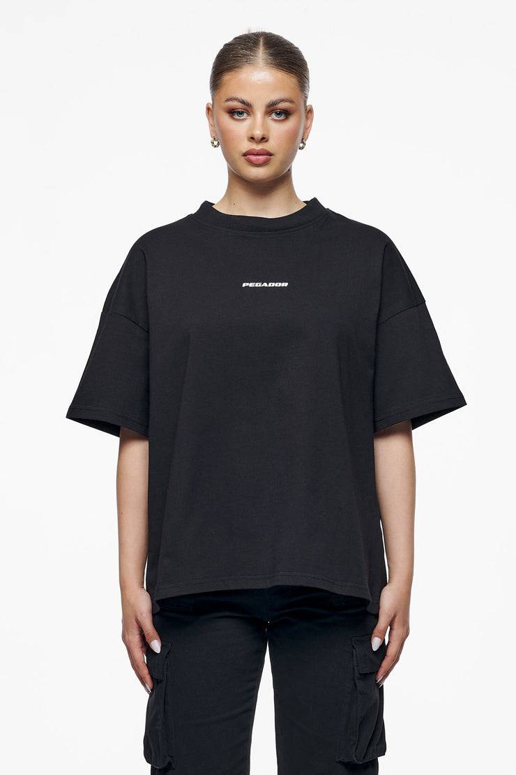 Pegador Culla Logo Heavy Oversized Tee Black Nur noch ein Tag übrig