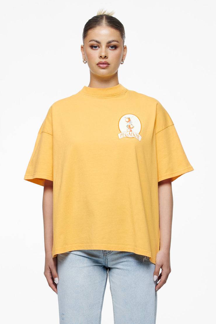Pegador Brenda Heavy Oversized Tee Vintage Washed Golden Sun Clearance-Verkauf