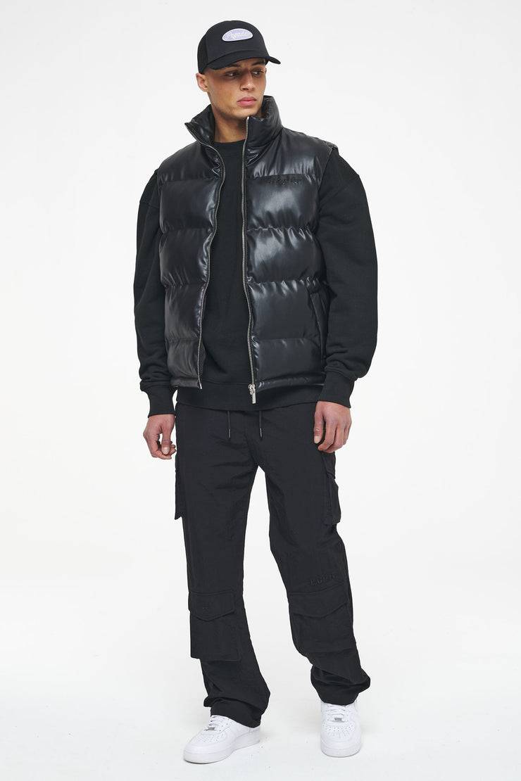 Pegador Arid Faux Leather Vest Black Ink Auslauf