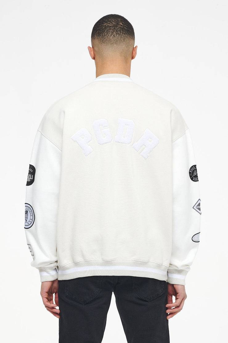 Pegador Yardley Varsity Jacket Washed Angels Cream Bright White Online Shopping