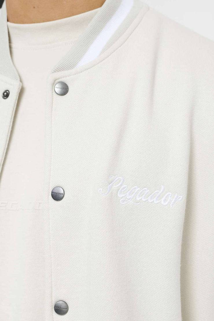 Pegador Yardley Varsity Jacket Washed Angels Cream Bright White Online Shopping
