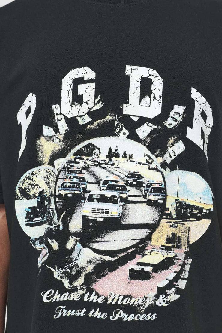 Pegador Reid Oversized Tee Vintage Washed Black Ink Preisnachlass