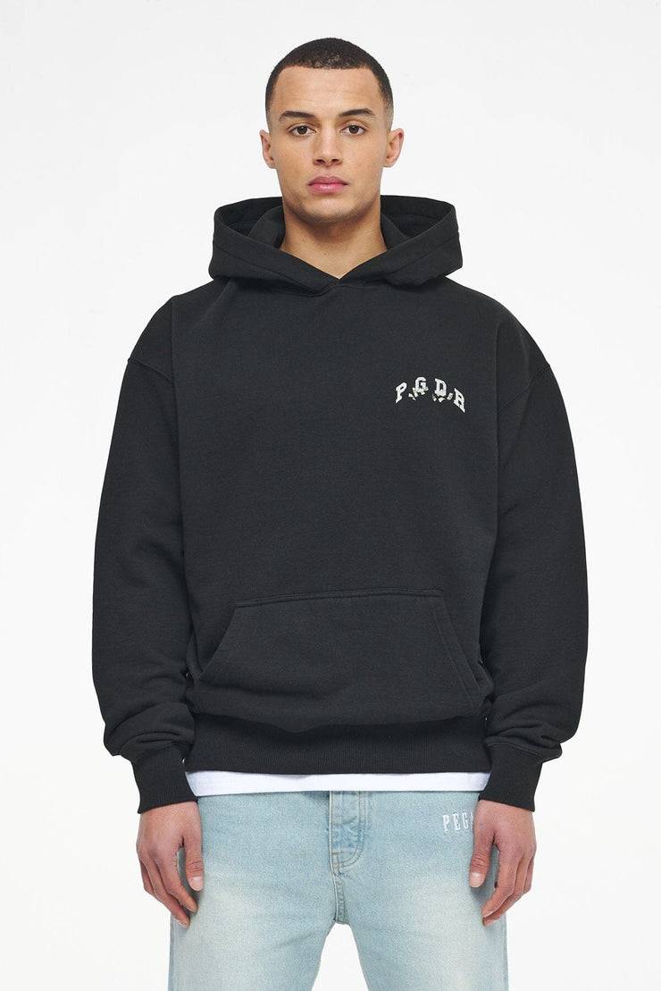 Pegador Reid Oversized Hoodie Vintage Washed Black Ink Saisonschlussverkauf
