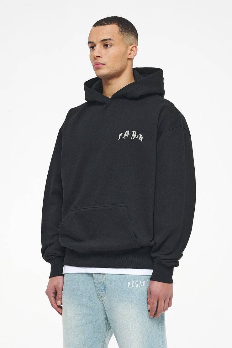 Pegador Reid Oversized Hoodie Vintage Washed Black Ink Saisonschlussverkauf