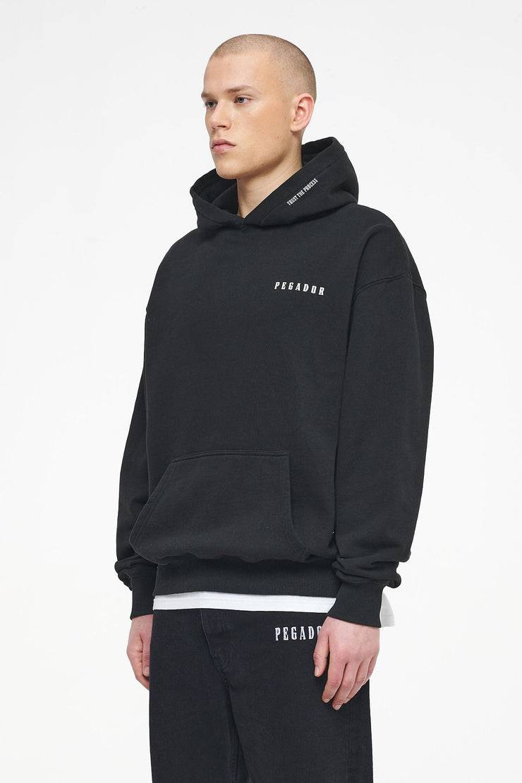 Pegador Dinmont Oversized Hoodie Vintage Washed Black Ink Osterangebot