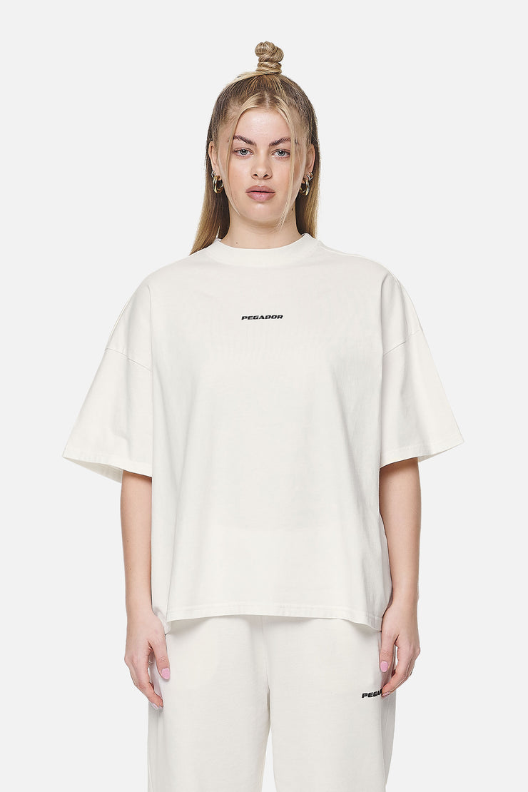 Pegador Arendal Logo Heavy Oversized Tee Washed Coconut Milk Black Begrenzte Freigabe