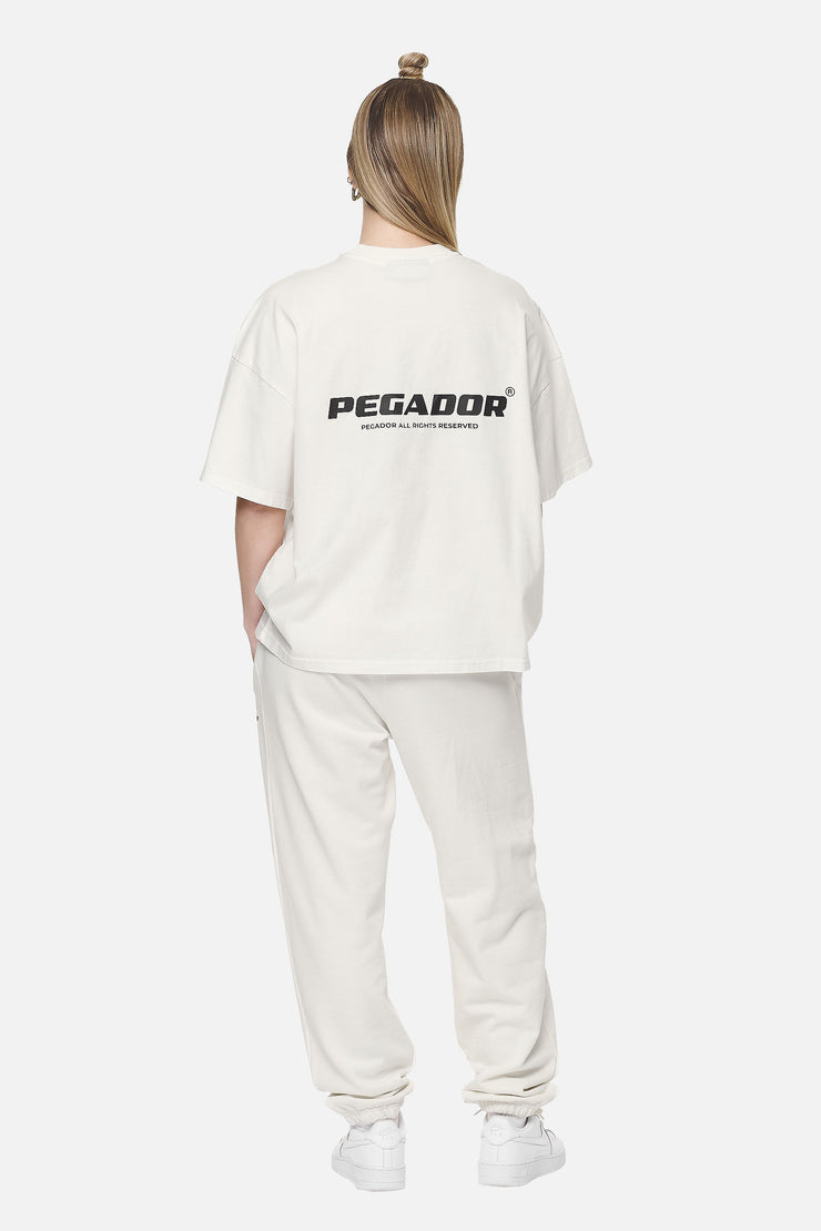 Pegador Arendal Logo Heavy Oversized Tee Washed Coconut Milk Black Begrenzte Freigabe