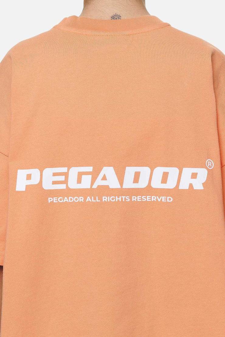 Pegador Arendal Logo Heavy Oversized Tee Washed Apricot White Letzte 3 Tage