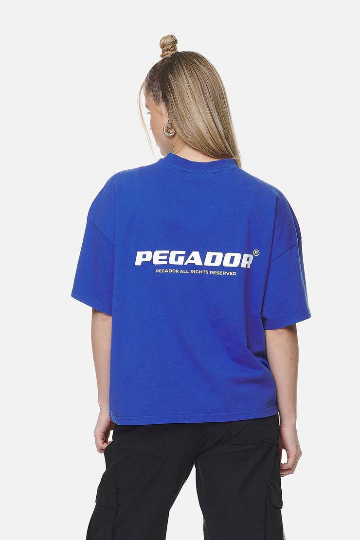 Pegador Arendal Logo Heavy Oversized Tee Washed True Blue White JETZT KAUFEN