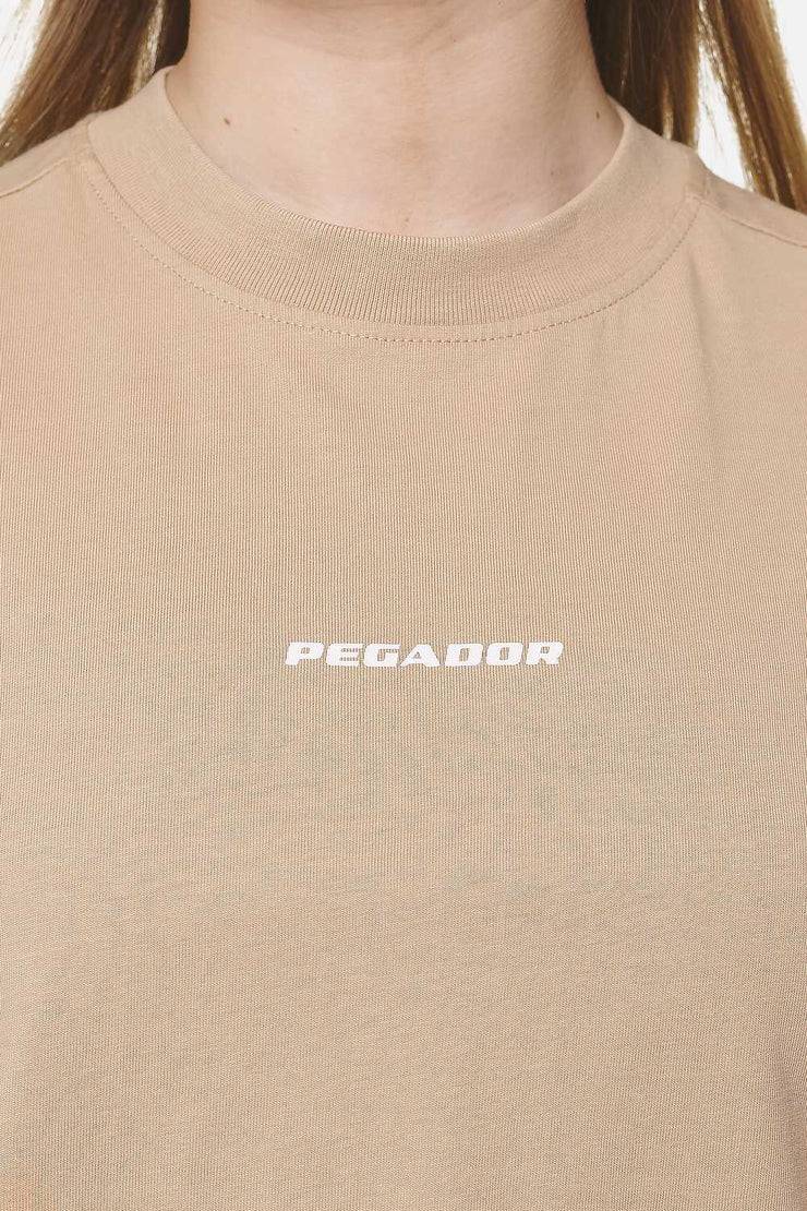 Pegador Arendal Logo Heavy Oversized Tee Washed Safari Sand White Neueste Stile