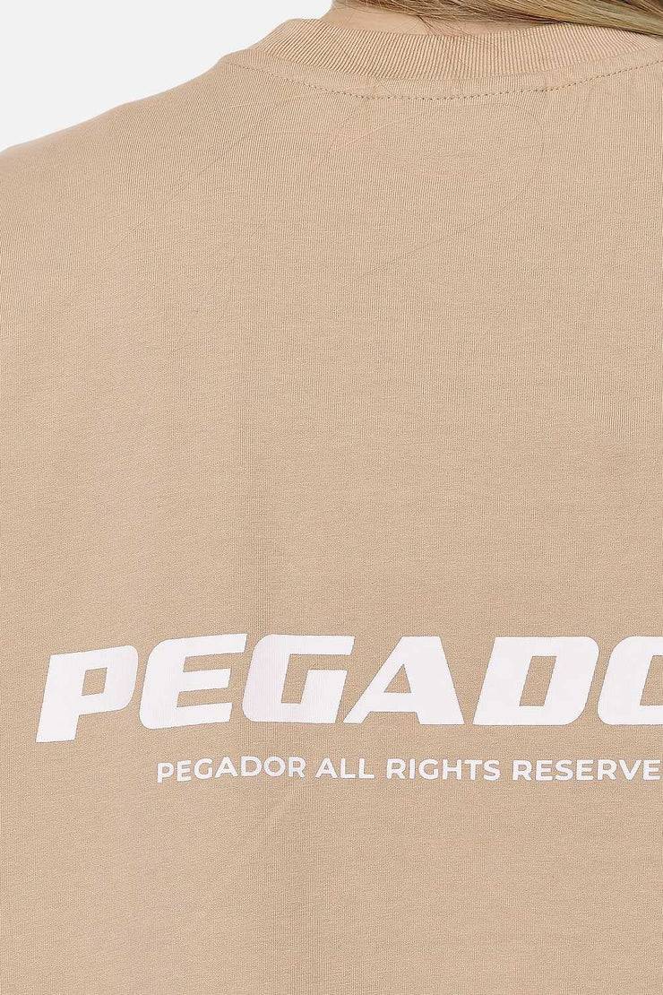 Pegador Arendal Logo Heavy Oversized Tee Washed Safari Sand White Neueste Stile