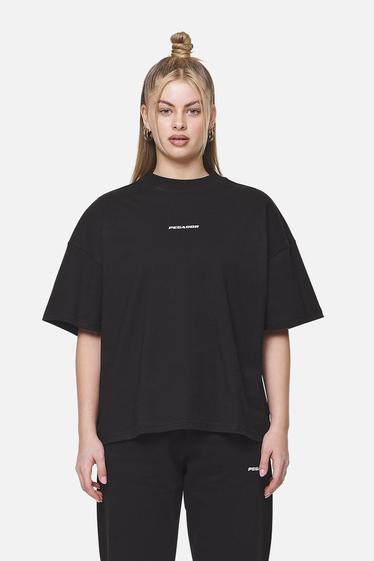 Pegador Arendal Logo Heavy Oversized Tee Black White Letzte 2 Tage