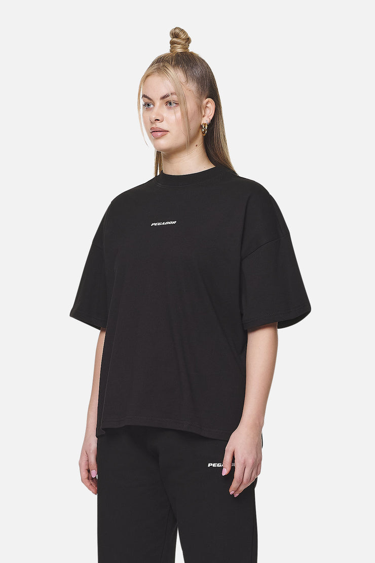 Pegador Arendal Logo Heavy Oversized Tee Black White Letzte 2 Tage