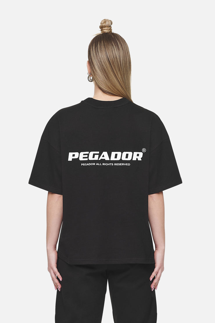 Pegador Arendal Logo Heavy Oversized Tee Black White Letzte 2 Tage