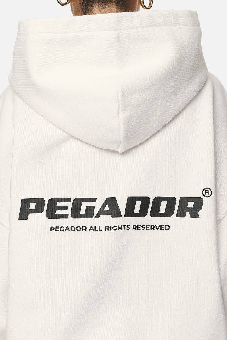 Pegador Atna Logo Oversized Hoodie Washed Coconut Milk Black Letzter Tag