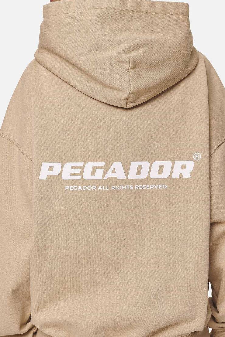 Pegador Atna Logo Oversized Hoodie Washed Safari Sand White Zeitbegrenzte Promotion