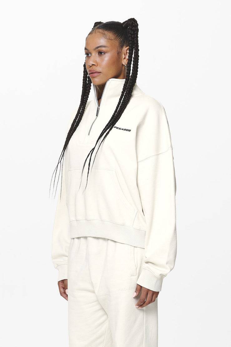 Pegador Vuku Logo Oversized Halfzip Washed Salty Cream Bis zu 55% Rabatt