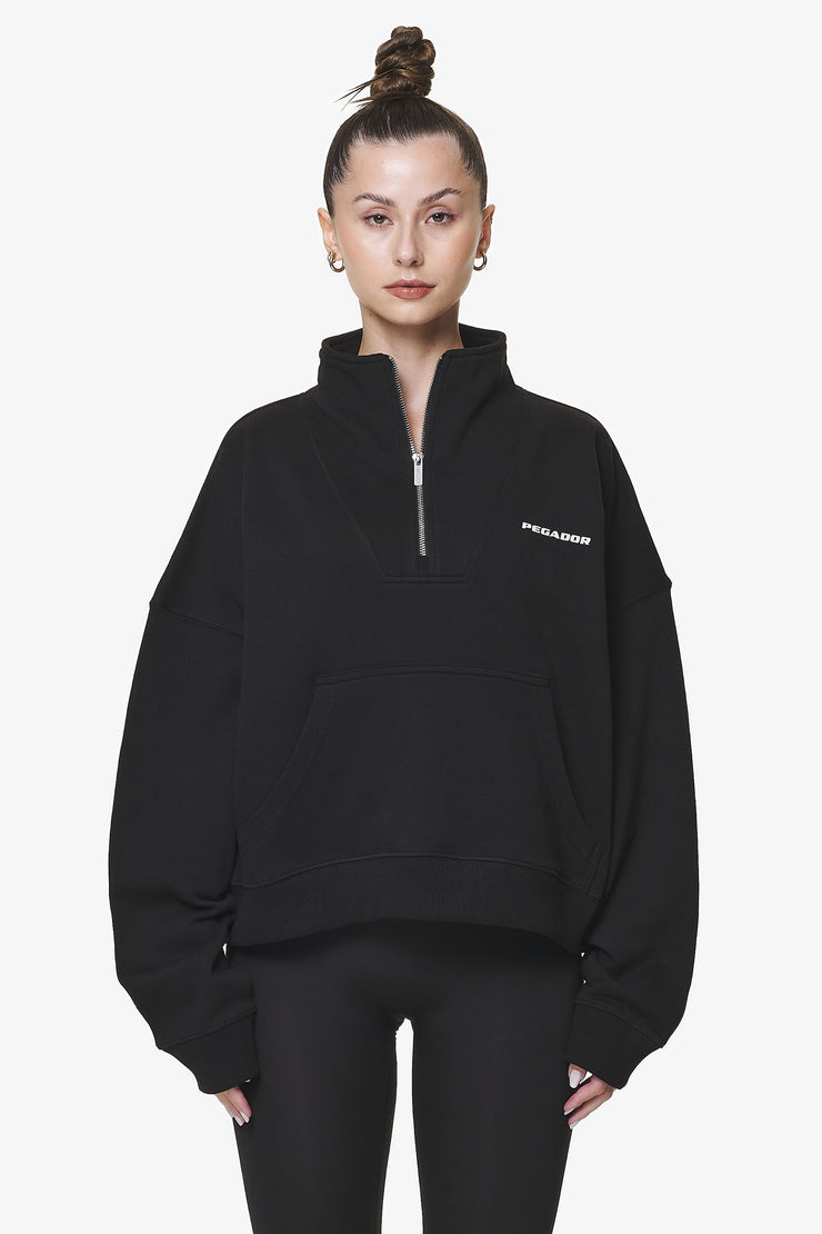 Pegador Vuku Logo Oversized Halfzip Black Discount Store für neue Produkte