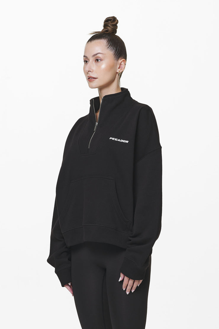 Pegador Vuku Logo Oversized Halfzip Black Discount Store für neue Produkte