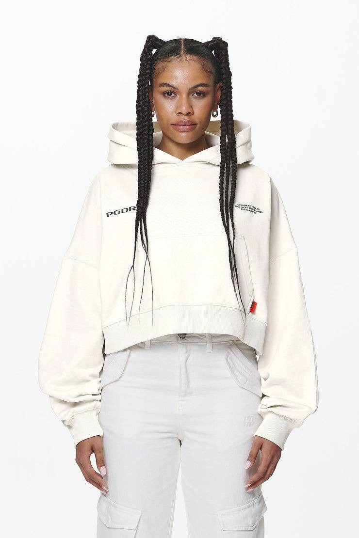 Pegador Vrena Oversized Cropped Hoodie Washed Salty Cream Nur noch ein Tag übrig