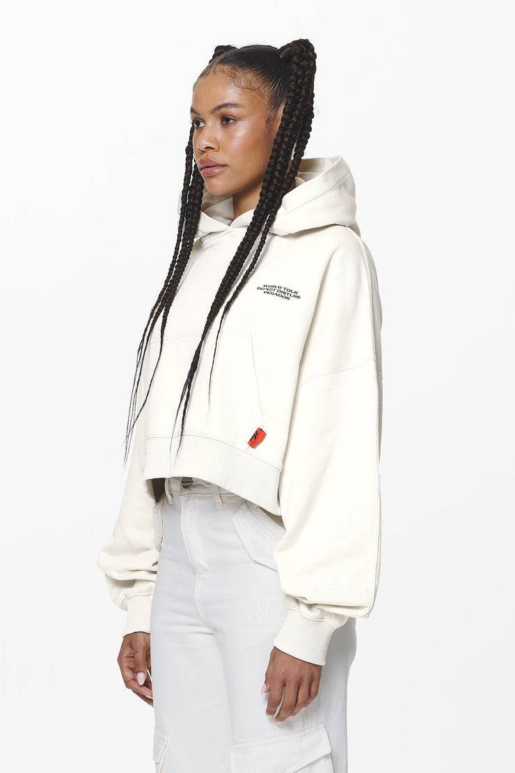 Pegador Vrena Oversized Cropped Hoodie Washed Salty Cream Nur noch ein Tag übrig