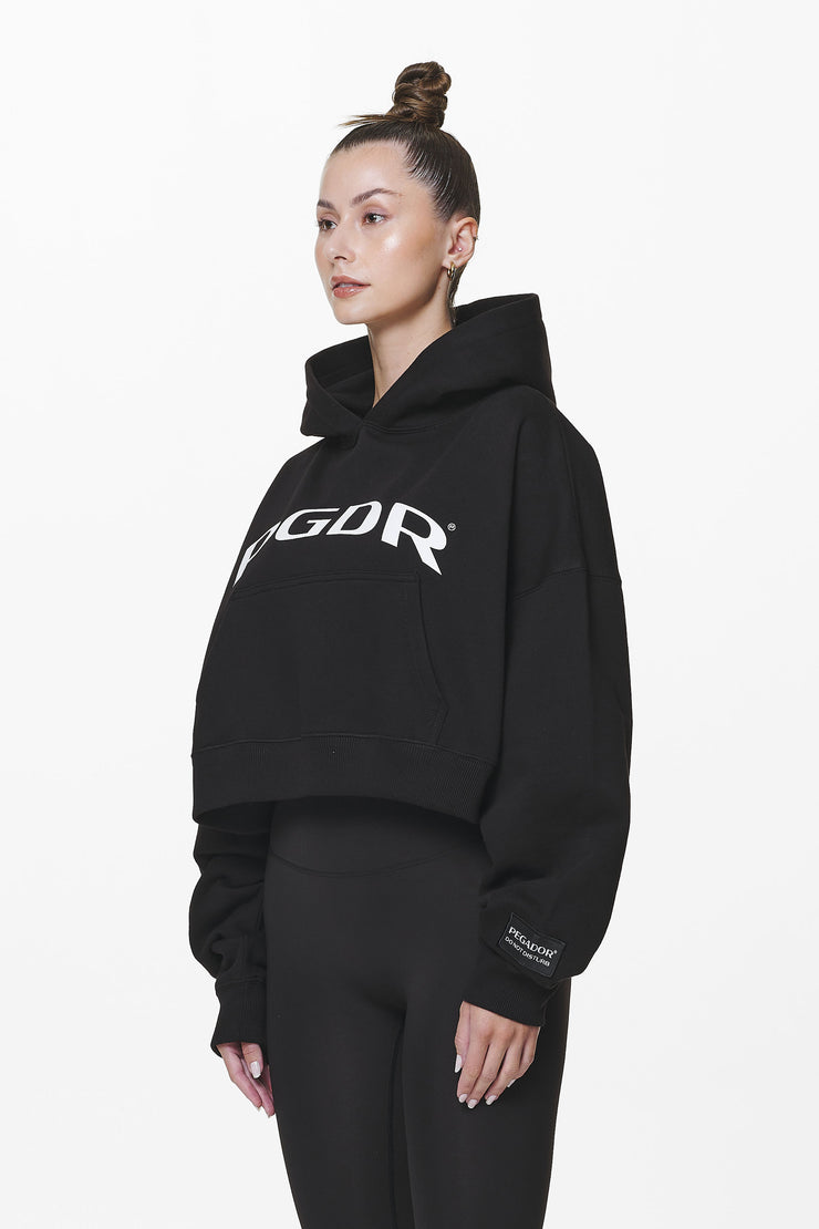 Pegador Troms Oversized Cropped Hoodie Black Fabrikladen