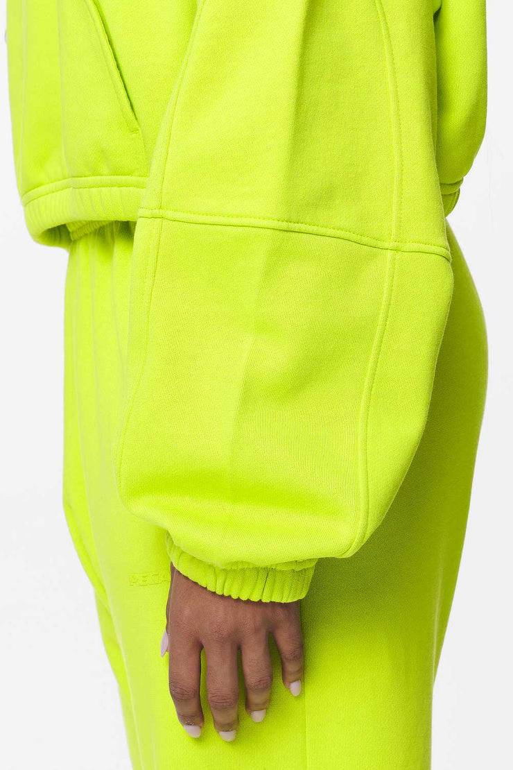 Pegador Skei Logo Oversized Cropped Hoodie Washed Lime Yellow 50% Rabatt für begrenzte Zeit