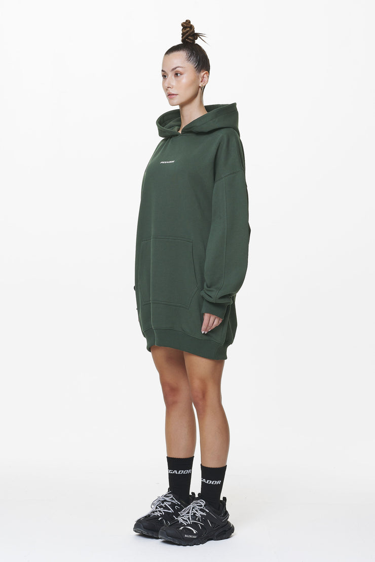 Pegador Malm Logo Oversized Hoodie Dress Washed Sage Green Fabrik Onlineshop