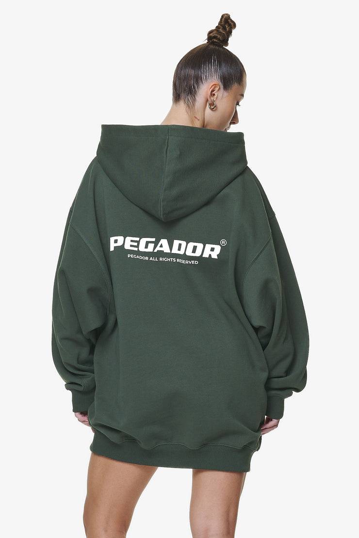 Pegador Malm Logo Oversized Hoodie Dress Washed Sage Green Fabrik Onlineshop